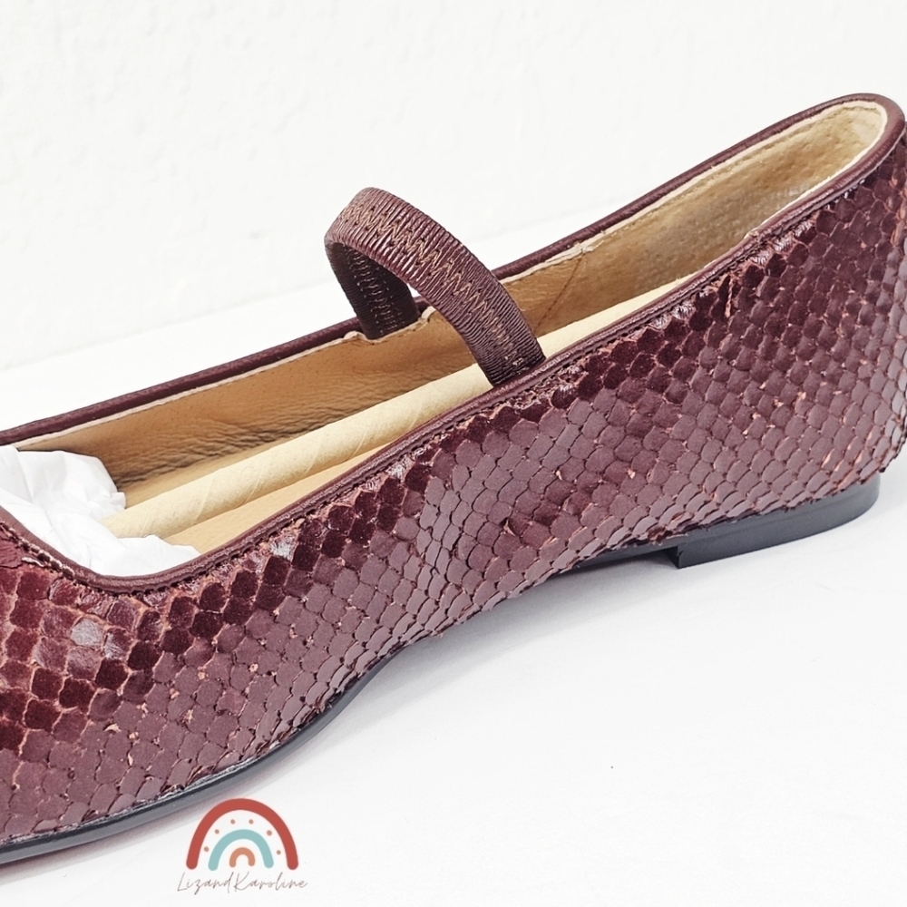 New! Madewell The Greta Ballet Flat in Leather Stained Rosewood Snakeskin 6.5 - Picture 9 of 16